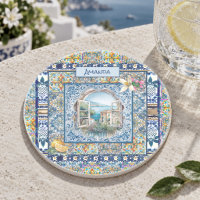 sommerliche italienische floralblaue Kacheln Zitru