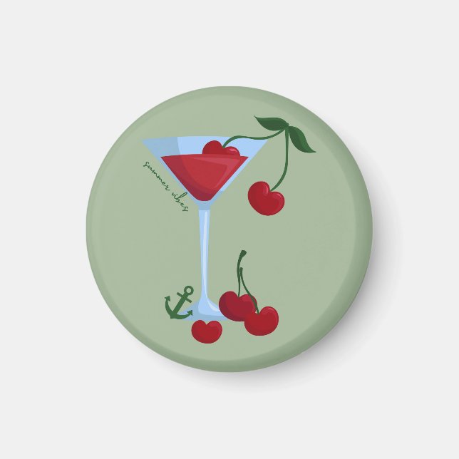 Sommerliche Kirschlaune Magnet (Vorne)