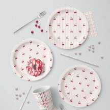 Sommerliche Kirschstreifen Botanische Picknick