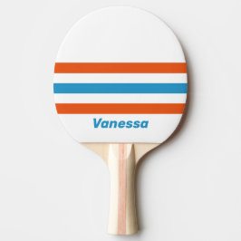Sommerliche Nostalgie quer über Streifen mit Namen Tischtennis Schläger