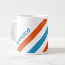 Sommerliche Nostalgiestreifen mit Namen Jumbo-Tasse