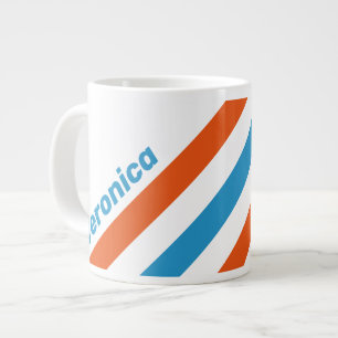 Sommerliche Nostalgiestreifen mit Namen Jumbo-Tasse