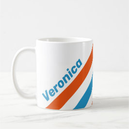 Sommerliche Nostalgiestreifen mit Namen Kaffeetasse