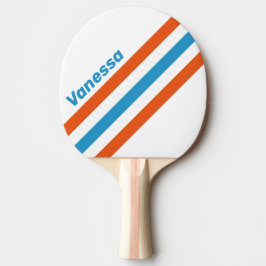 Sommerliche nostalgische gewinkelte Streifen mit N Tischtennis Schläger