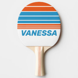 Sommerliche Nostalgische Horizont Streifen mit Nam Tischtennis Schläger