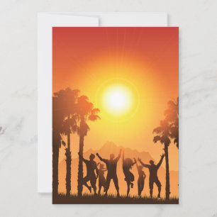 Sommerliche Party Tanzveranstaltung Einladung