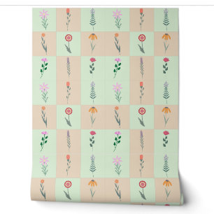 Sommerliche Pastell-Blumenmuster Tapete