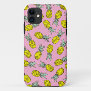 Sommerliche rosa Ananas-Frucht-Illustrationsmuster iPhone 11 Hülle