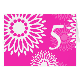 Sommerliche rosa Blumen Tischnummernkarte