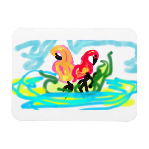 Sommerliche rosa Flamingos liebenswert Magnet