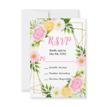 Sommerliche rosa und gelbe Blumen und Blätter
