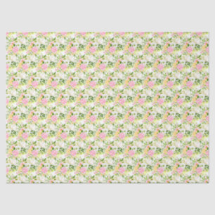Sommerliche rosa und gelbe Blumen und Blätter Seidenpapier