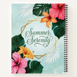  Sommerliche Ruhe Tropischer Hibiskus Blumen  Notizbuch