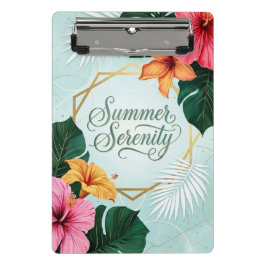  Sommerliche Ruhe Tropischer Hibiskus Floral  Mini Klemmbrett