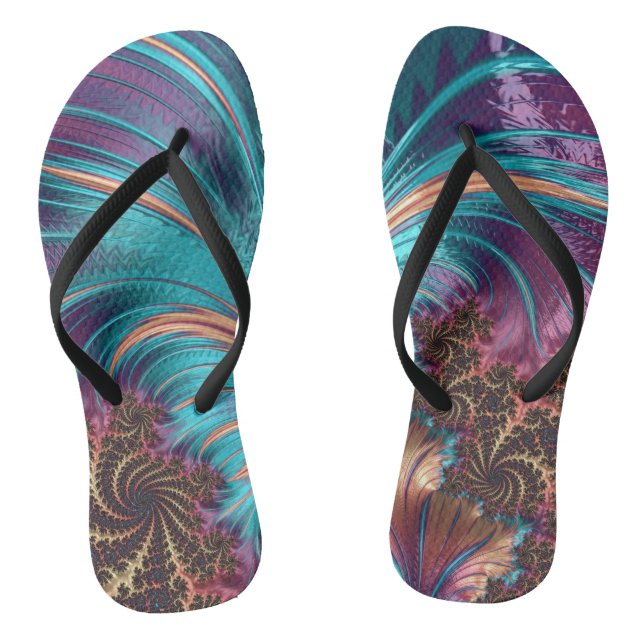 Sommerliche Schönheit - Atemberaubend & lebhaft Flip Flops (Fußbett)