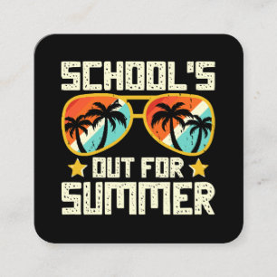 Sommerliche Schule Quadratische Visitenkarte