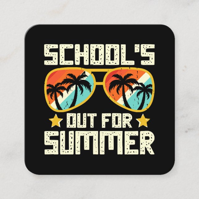 Sommerliche Schule Quadratische Visitenkarte (Vorderseite)