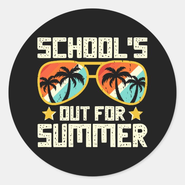 Sommerliche Schule Runder Aufkleber (Vorderseite)