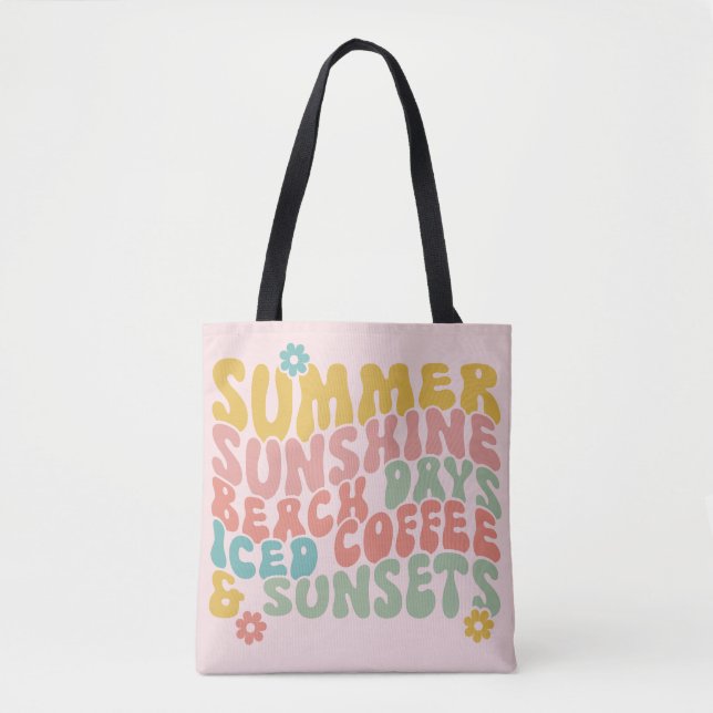 Sommerliche Sprichwort Retro Beach Ice Coffee Suns (Vorderseite)