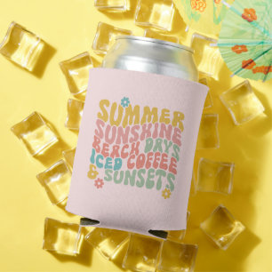 Sommerliche Sprichwort Retro Beach Ice Coffee Suns Dosenkühler