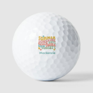 Sommerliche Sprichwort Retro Beach Ice Coffee Suns Golfball