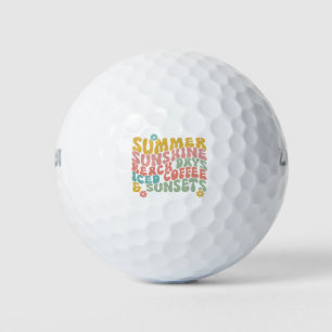 Sommerliche Sprichwort Retro Beach Ice Coffee Suns Golfball