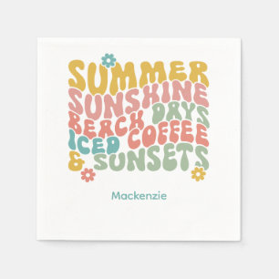 Sommerliche Sprichwort Retro Beach Ice Coffee Suns Serviette