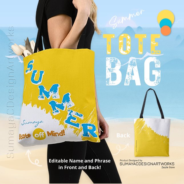 Sommerliche Stimmung Strandfarben Tragetasche (Summer Tote Bag on Model with useful information!)