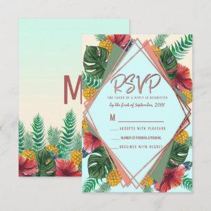 Sommerliche tropische Ananasblätter Floral RSVP Einladung