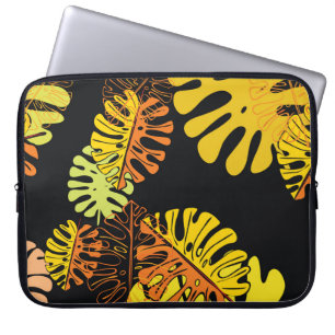 Sommerliche tropische Blätter im Vintage-Design Laptopschutzhülle