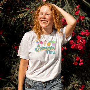 Sommerliche Vibes: Vintage Groovy Türkis T-Shirt