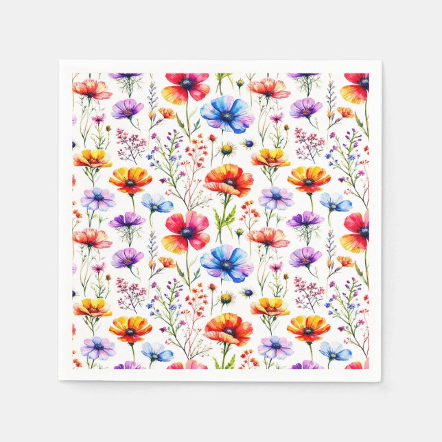 Sommerliche Wildblume Serviette (Vorderseite)