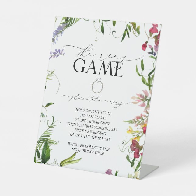 Sommerliche Wildblume Wasserfarbenflora Klingelspi Sockelschild (Vorderseite)