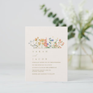 Sommerliche Wildblumen Boho-Hochzeit Einladung