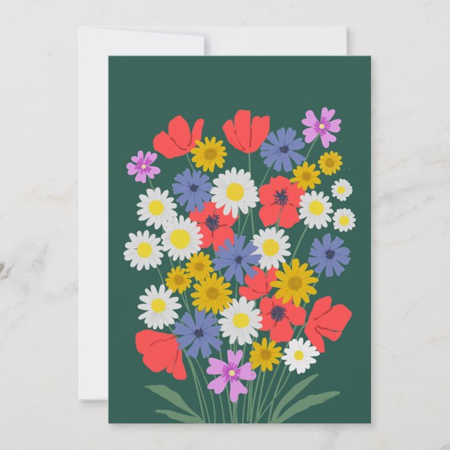 Sommerliche Wildblumen Feiertagskarte (Vorderseite)