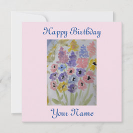 Sommerliche Wildblumen Flat Birthday Card