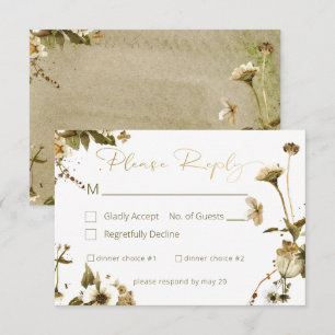 Sommerliche Wildblumen & Hochzeiten RSVP Karte
