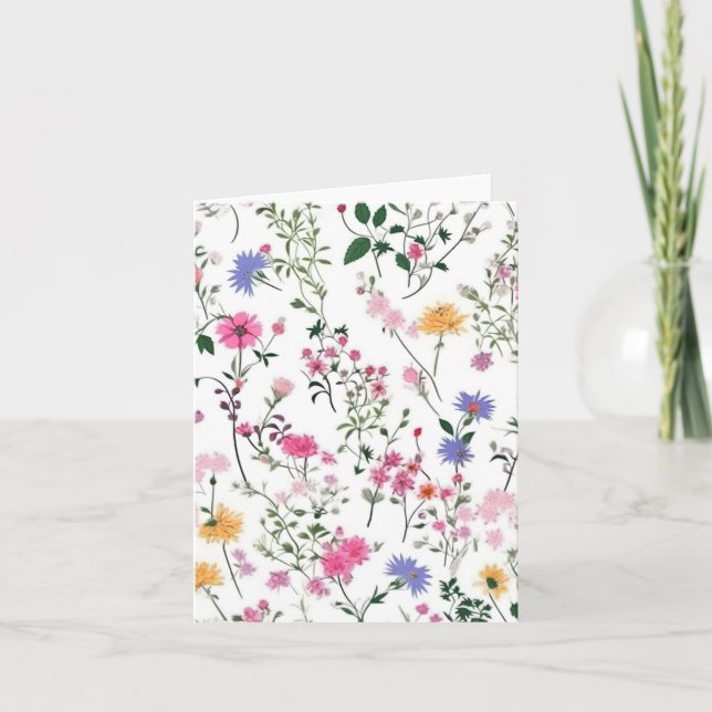 Sommerliche Wildblumen Karte (Vorderseite)