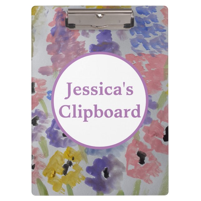 Sommerliche Wildblumen Klemmbrett (Vorderseite)