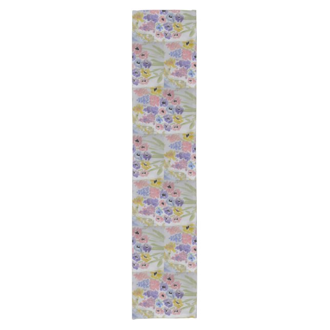 Sommerliche Wildblumen Kurzer Tischläufer (Vorderseite)