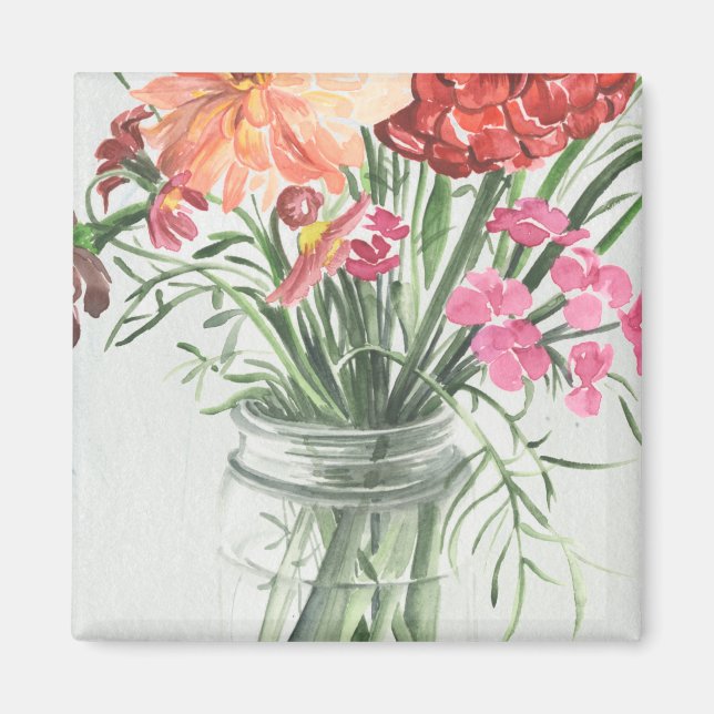 Sommerliche Wildblumen - Pinks und Reds Magnet (Vorne)