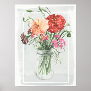 Sommerliche Wildblumen - Pinks und Reds Poster