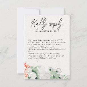 Sommerliche Wildblumen - QR-Code online RSVP Karte