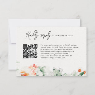 Sommerliche Wildblumen - QR-Code online RSVP Karte