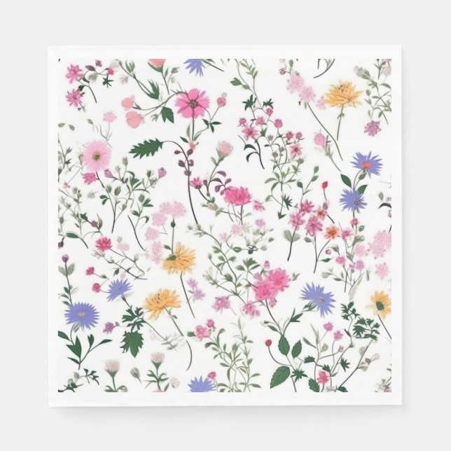 Sommerliche Wildblumen Serviette (Vorderseite)