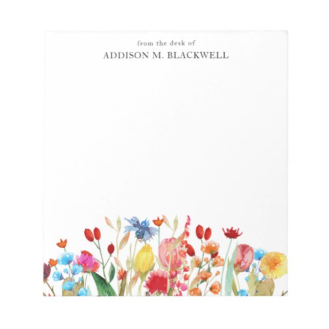 Sommerliche Wildblumen vom Schreibtisch Notizblock (Vorderseite)