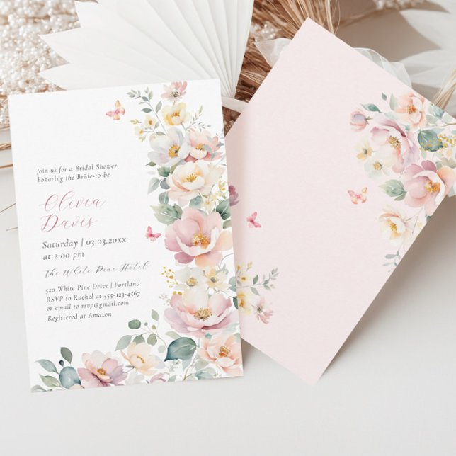 Sommerliche Wildblumen Wreath Bridal Dusche Einlad Einladung (Von Creator hochgeladen)