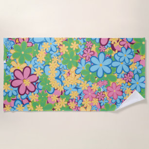 Sommerlicher 60er Blume Muster Strandtuch