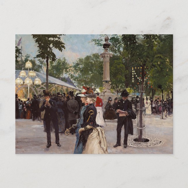 Sommerlicher Abend in Tivoli | Paul Fischer Postkarte (Vorderseite)