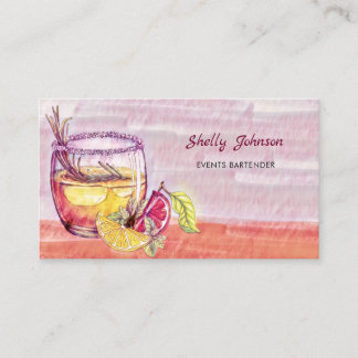 Sommerlicher Cocktail Events Barkeeper Visitenkarte